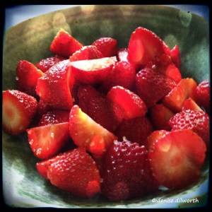 Bowl of ripe strawberries